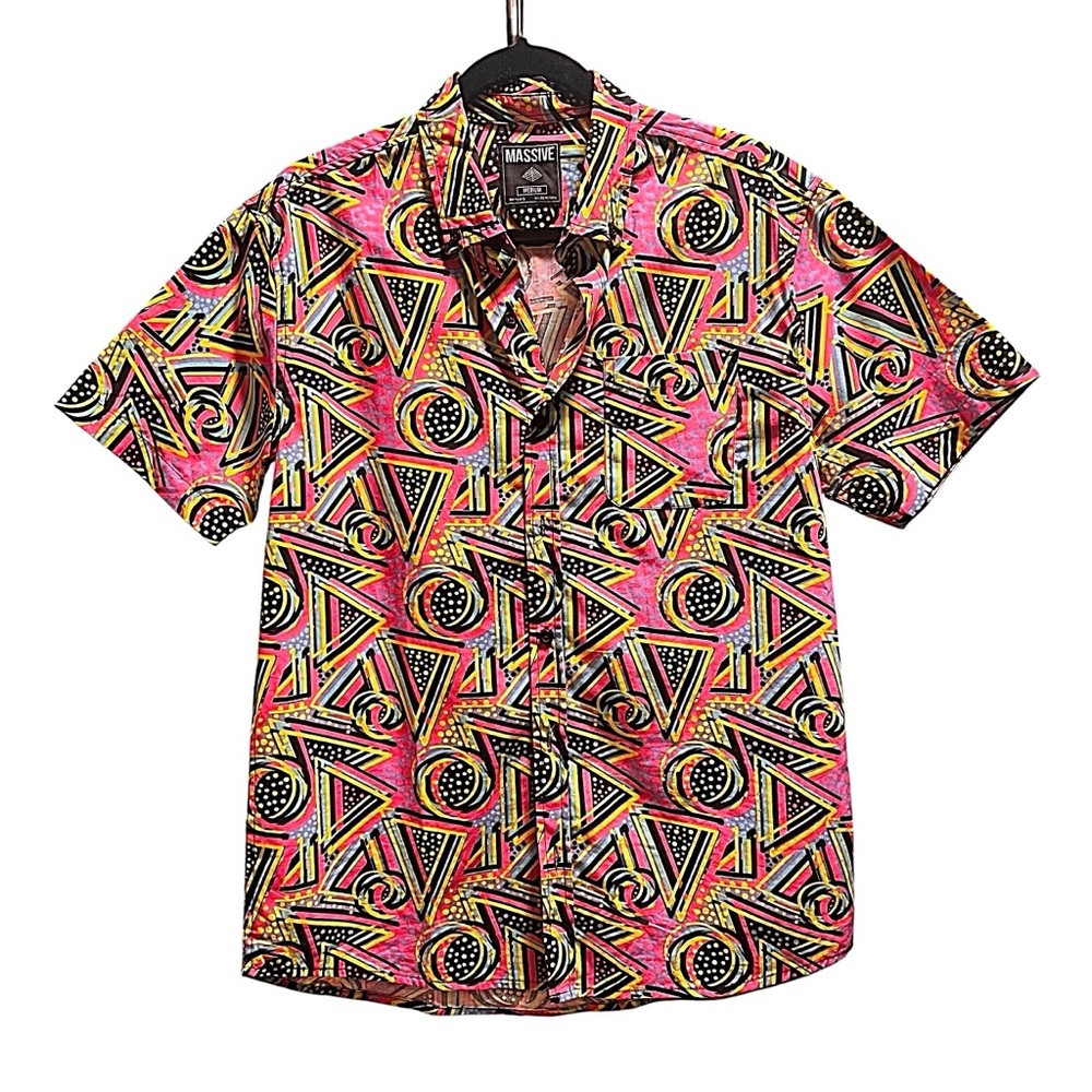 Super Massive Retro Colorful Button Up Shirt Medium